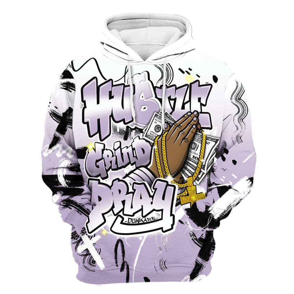 Hoodie To Match Low Pure Violet 11s - Money Hustle Grind Pray All Over Print