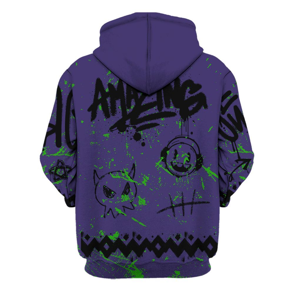 Hoodie To Match Retro Court Purple 13s - Friday Sneaker Crayon All Over Print