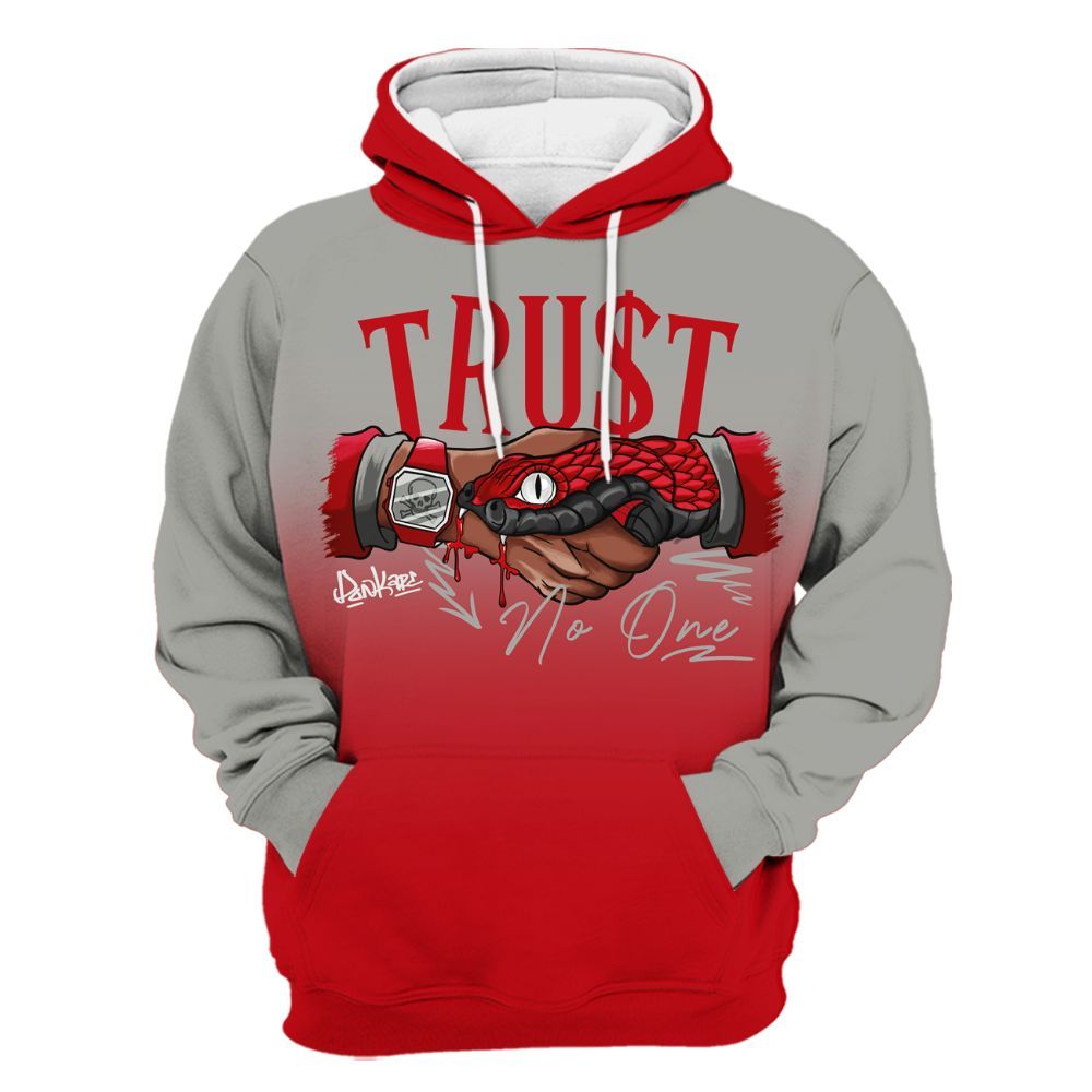 Hoodie To Match Air Griffey Max Gray Reds 1s - Snake Trust No One Drip All Over Print