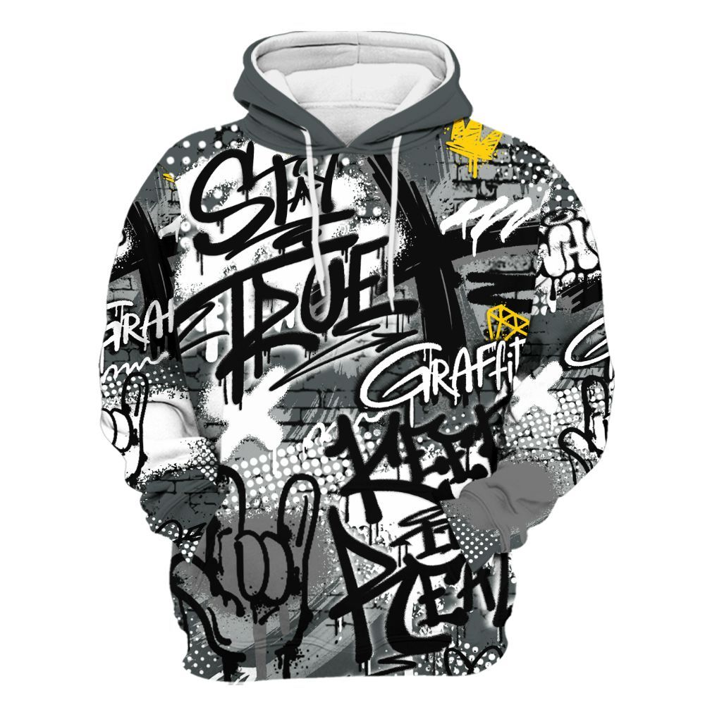 Hoodie To Match Black RM Nigel Sylvester 4s - True It Real Graffiti Streetwear All Over Print