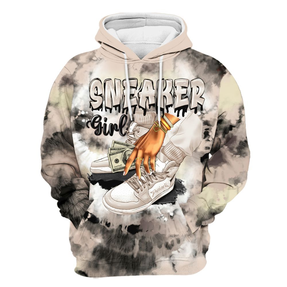 Hoodie To Match A Ma Maniere X Fossil Stone 4s - SNEAKER Girl Money Drip Tie Dye All Over Print