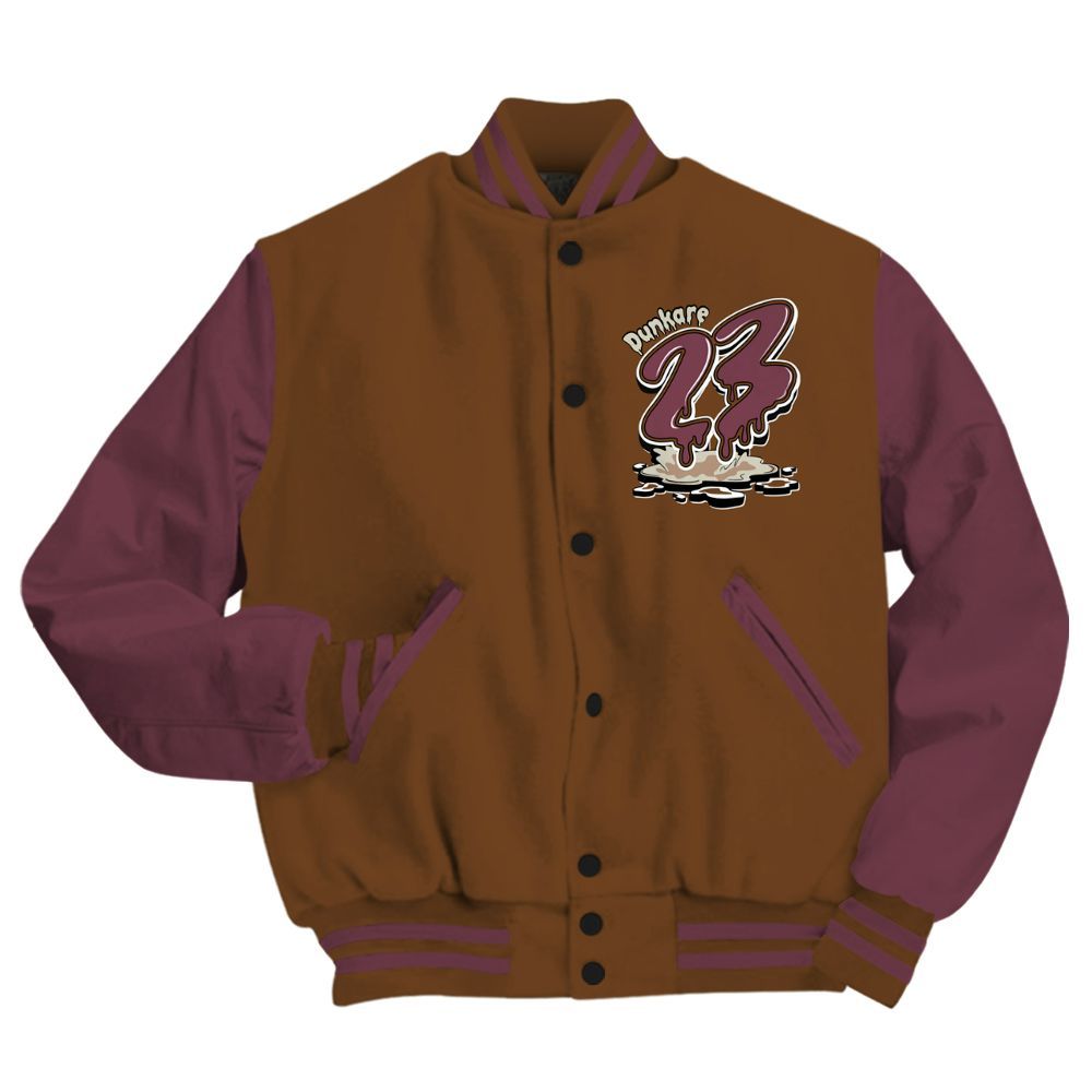 Varsity Jacket To Match Archaeo Brown 3s - Custom Name 23 Drip All Over Print