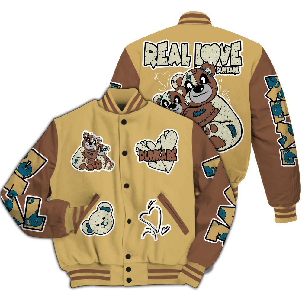 Varsity Jacket To Match Retro Cacao Wow 4s - Sincere Fondness Bear All Over Print