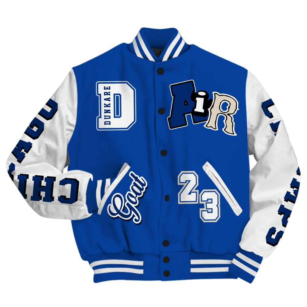 Varsity Jacket To Match Low Game Royal 1s - AIR Number 23 GOAT All Over Print