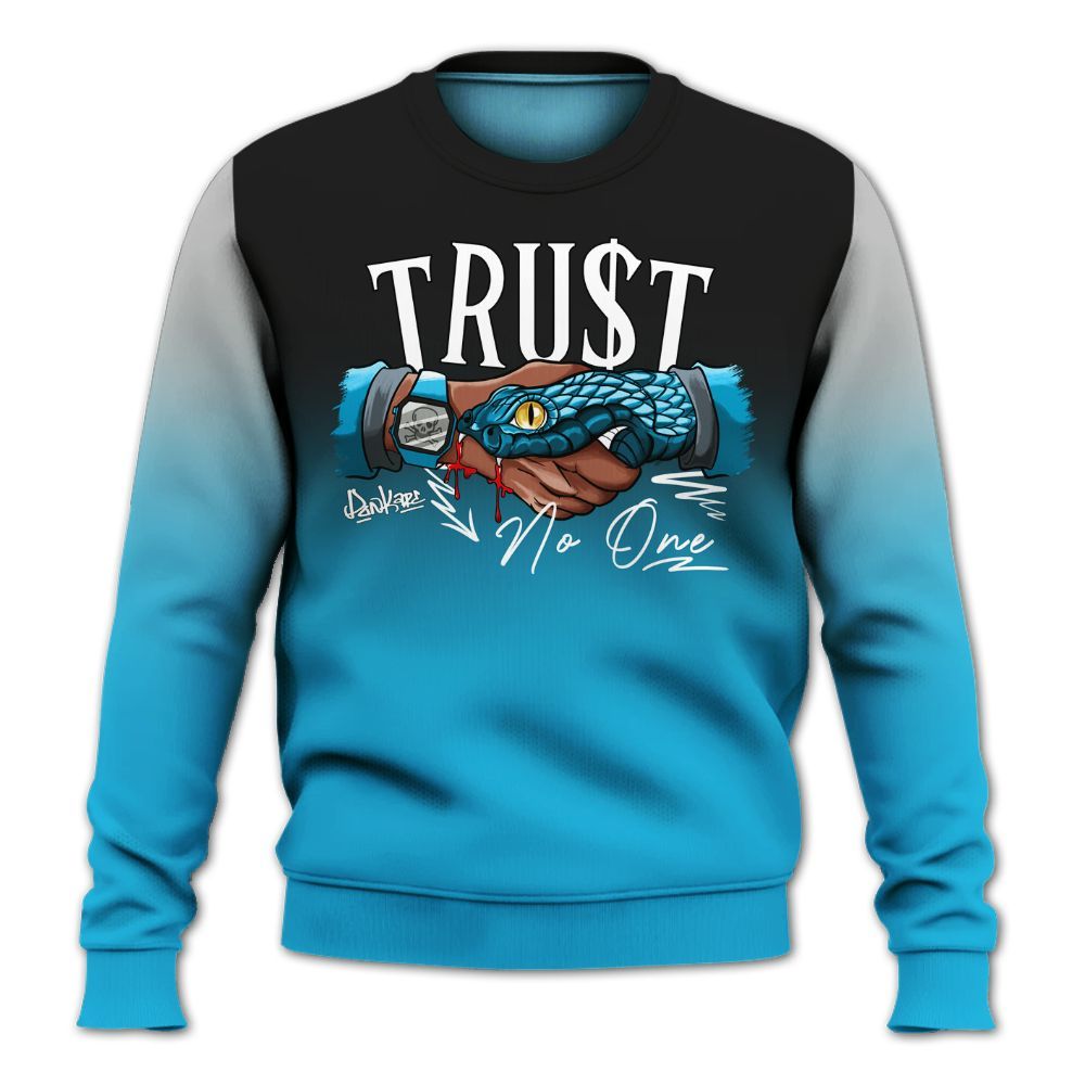 Sweatshirt To Match Black University Blue 2026 14s - Snake Trust No One Drip All Over Print