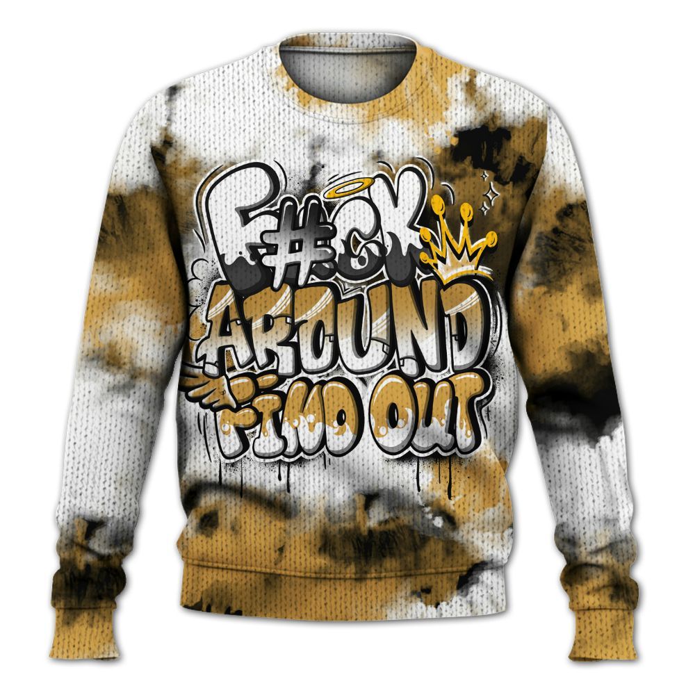Knitted Sweater To Match Low OG Rookie Of The Year 1s - Tie Dye FK Around Find Out
