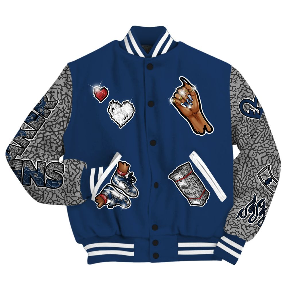Varsity Jacket To Match SP Sport Royal 3s - Sneakerz Girlz All Over Print