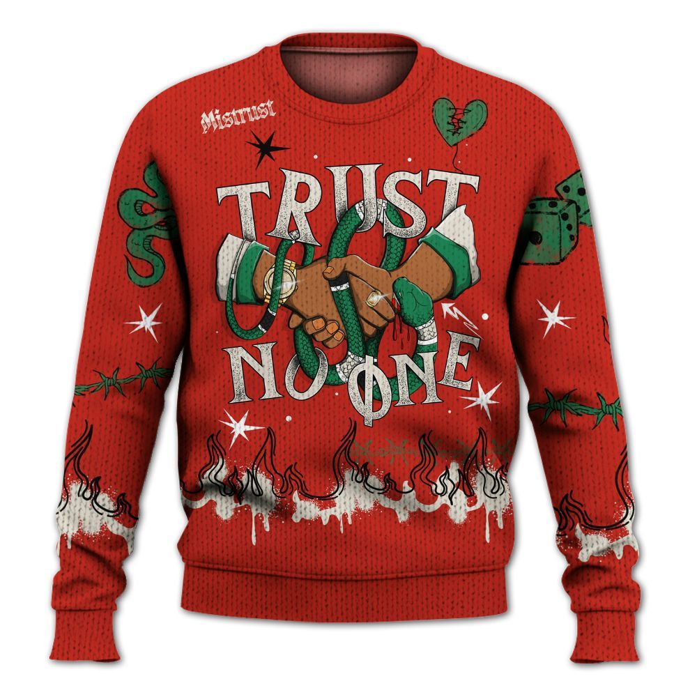 Sweater To Match Retro El Vuelo 3s Shirt, Trust No One Snake-Bite Doodle Crayon Graphic
