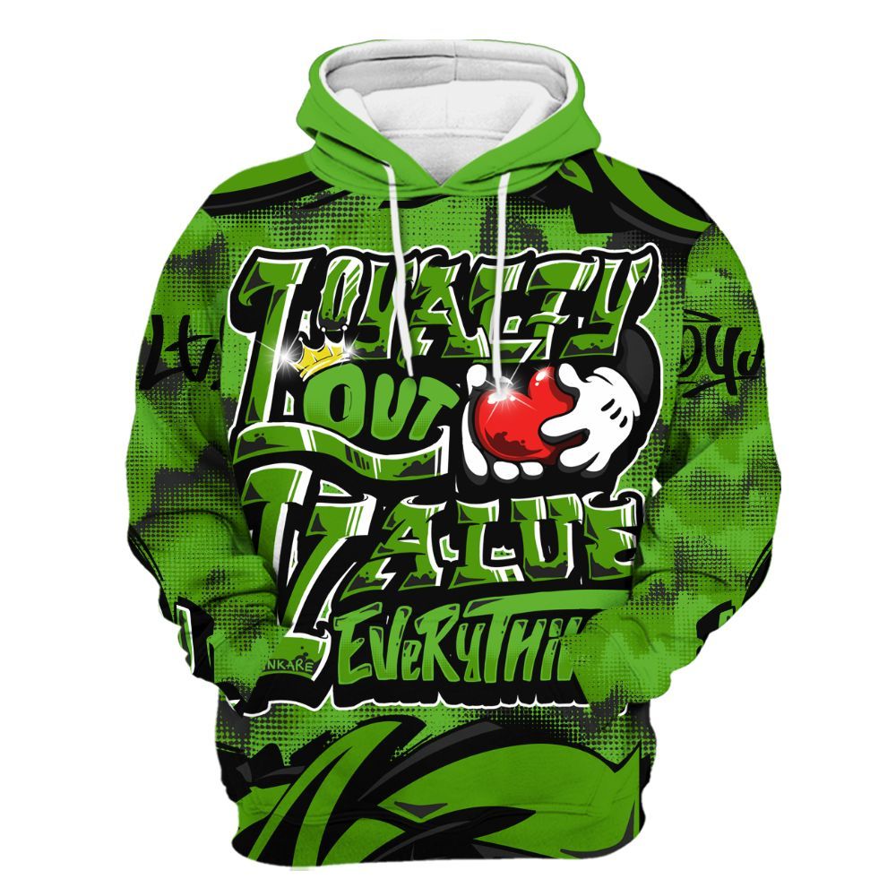 Hoodie To Match Air Foamposite One Volt - Loyalty Out Value Graffiti All Over Print