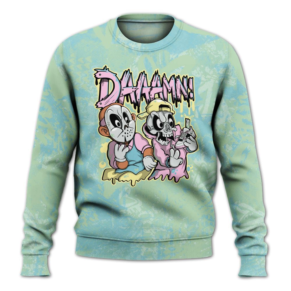 Sweatshirt To Match SB Dunk Low Visty - Damn Shoe Graphic Heart Grunge All Over Print