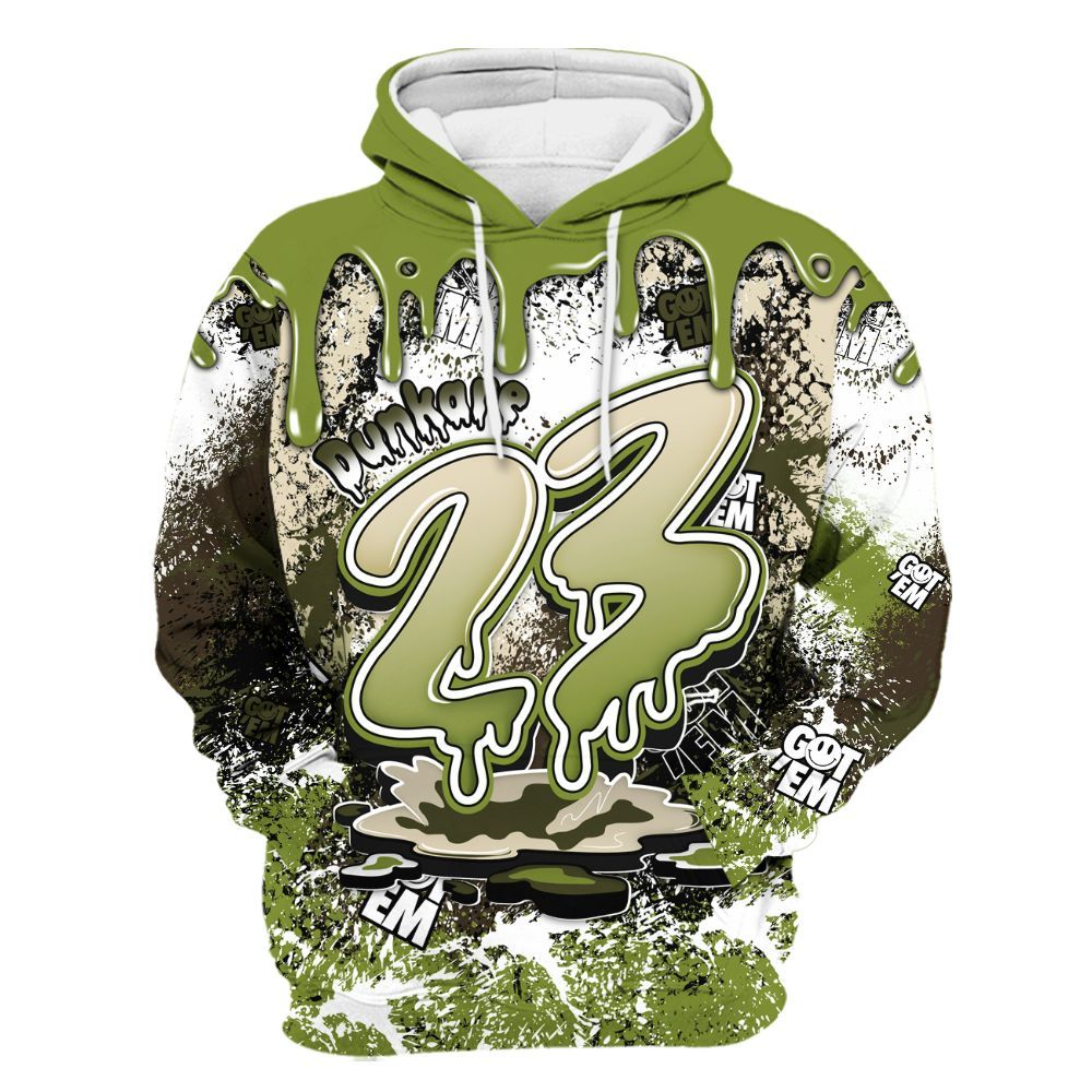 Hoodie To Match SB Dunk Low Asparagus - Dripping 23 Drip All Over Print