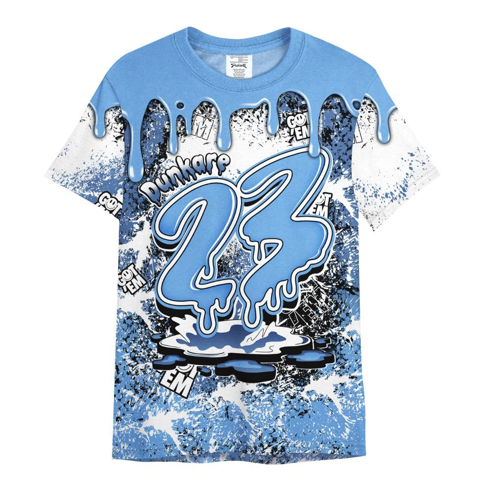 Shirt To Match University Blue 6s - Dripping 23 Drip All Over Print