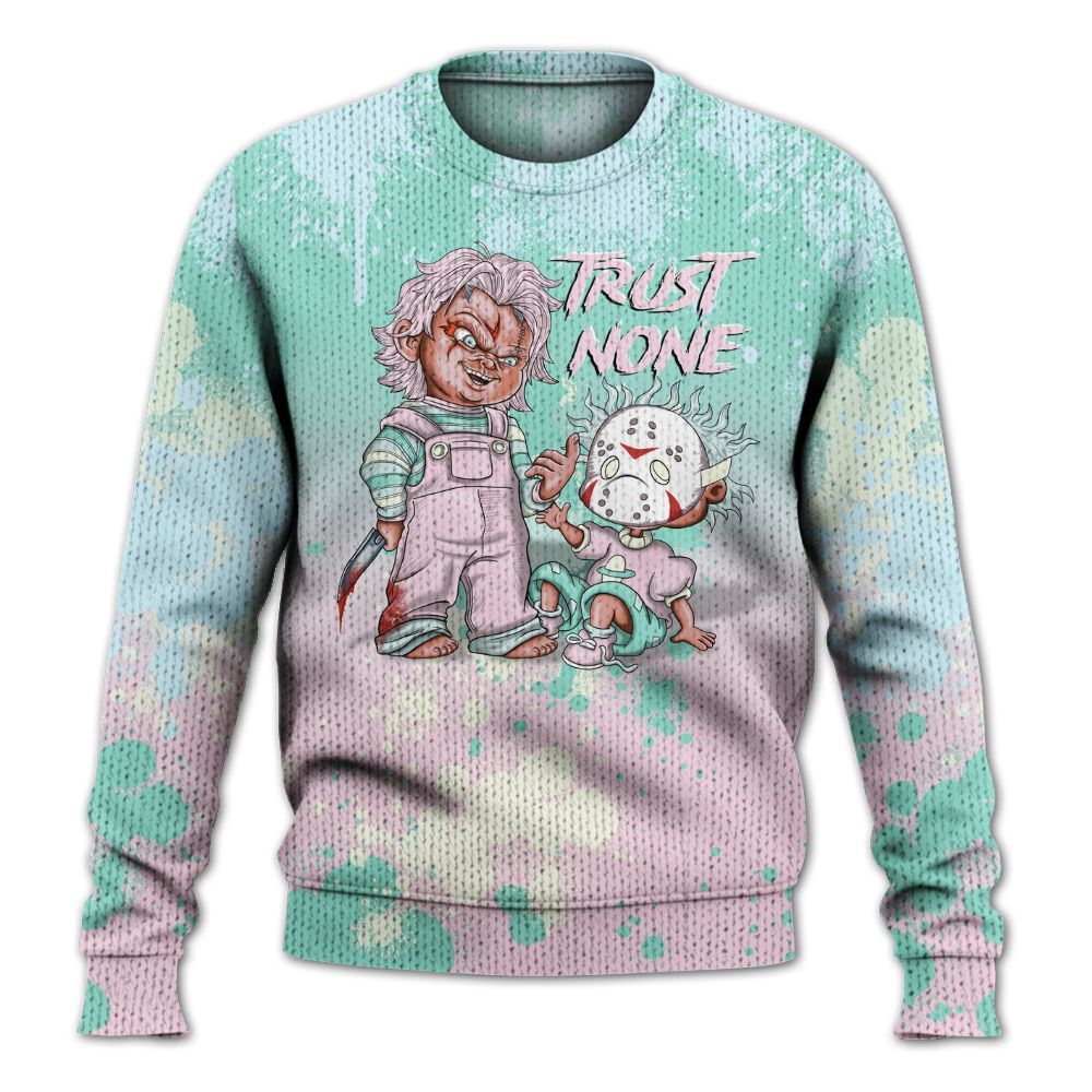 Knitted Sweater To Match Retro Easter 5s - Trust No One Scary