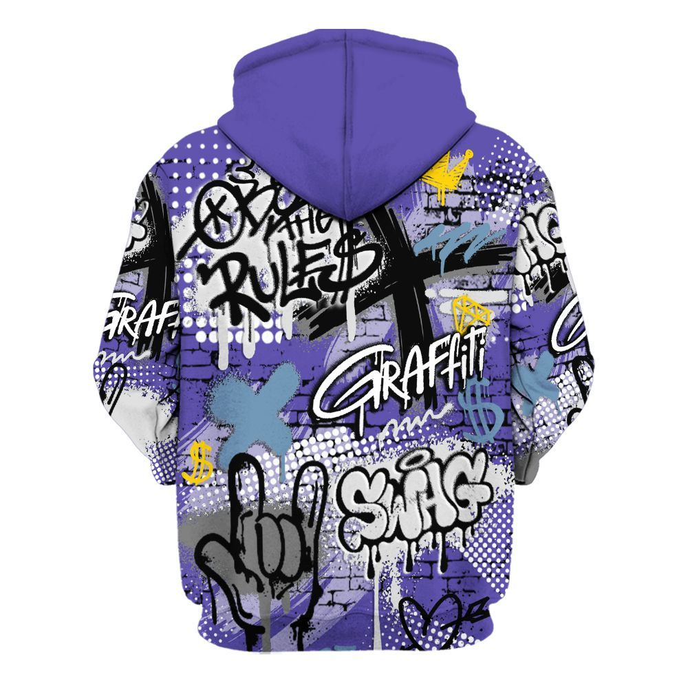 Hoodie To Match Retro Concord 5s - True It Real Graffiti Streetwear All Over Print