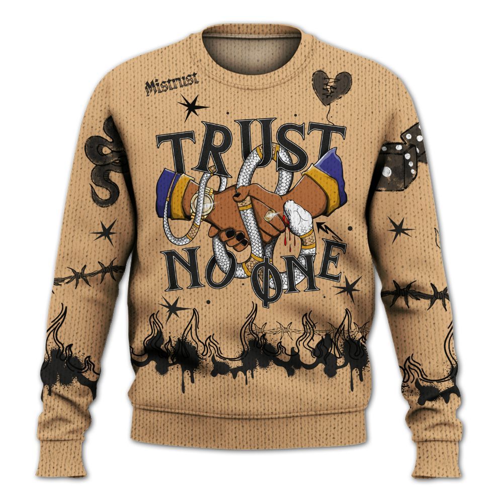 Knitted Sweater To Match SE Afrobeats 7s - Trust No One Snake-Bite Doodle Crayon