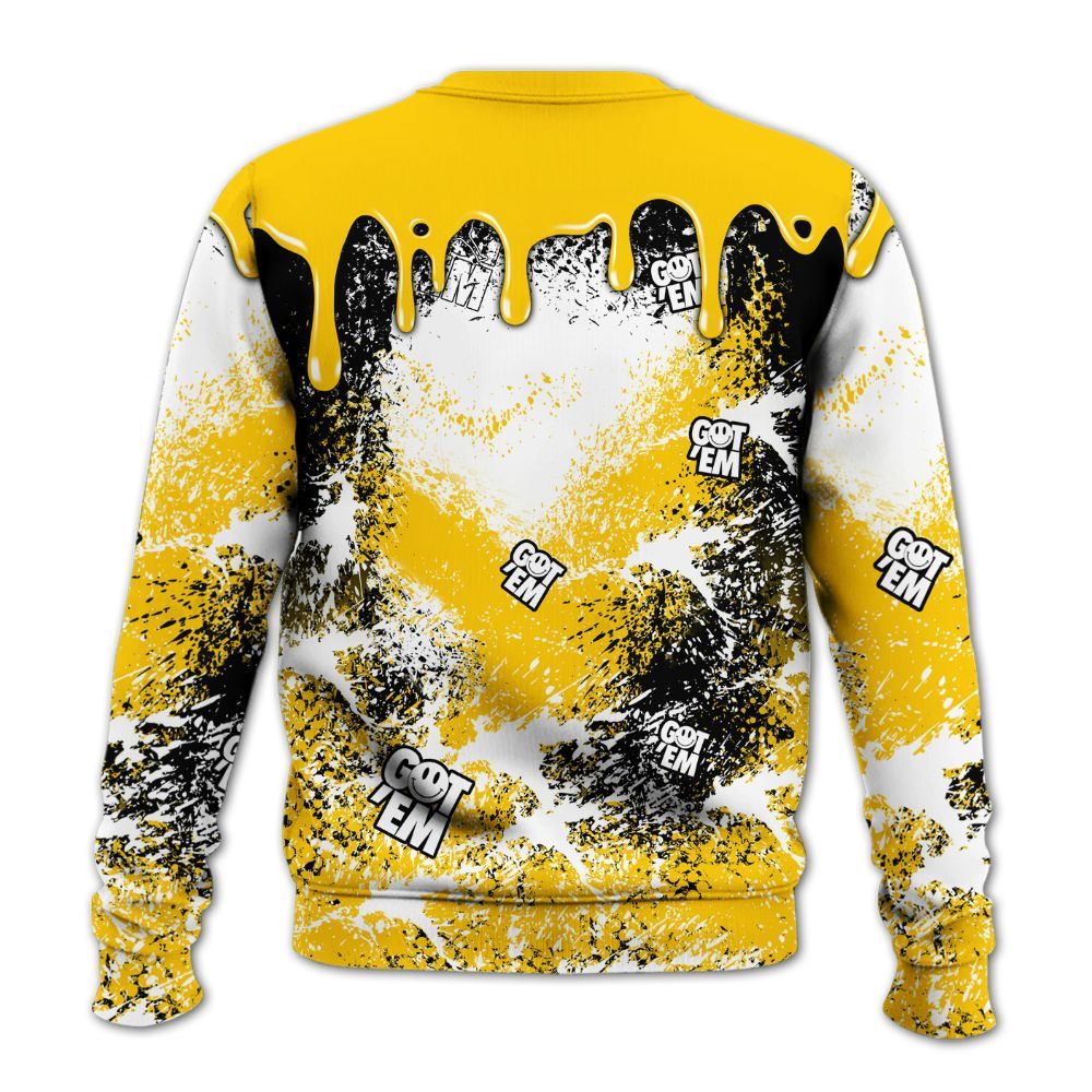Sweatshirt To Match Vivid Sulfur 4s - Dripping 23 Drip All Over Print