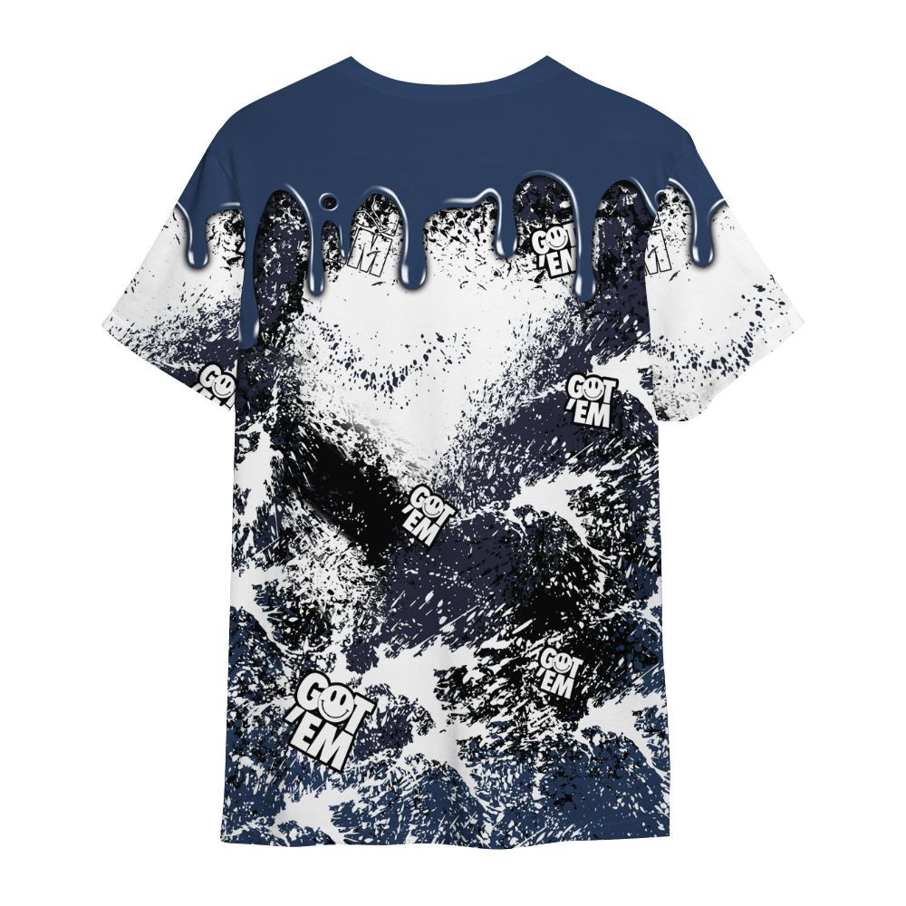 Shirt To Match Low 85 Metallic Blue 1s - Dripping 23 Drip All Over Print