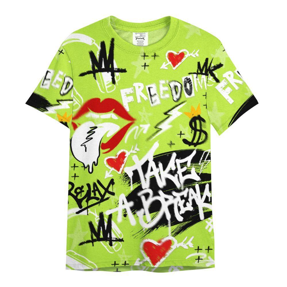 Shirt To Match Air Force 1 Low Dance Volt - Take Break Freedom Graffiti Streetwear All Over Print