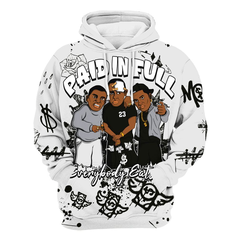 Hoodie To Match Baroque Brown 12s - Everybody Paid In Full Crayon All Over Print