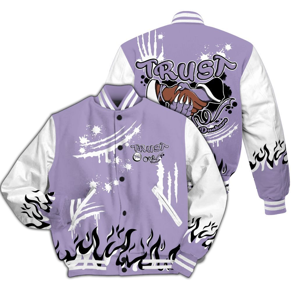 Varsity Jacket To Match Low Pure Violet 11s - Graphic Trust No One All Over Print