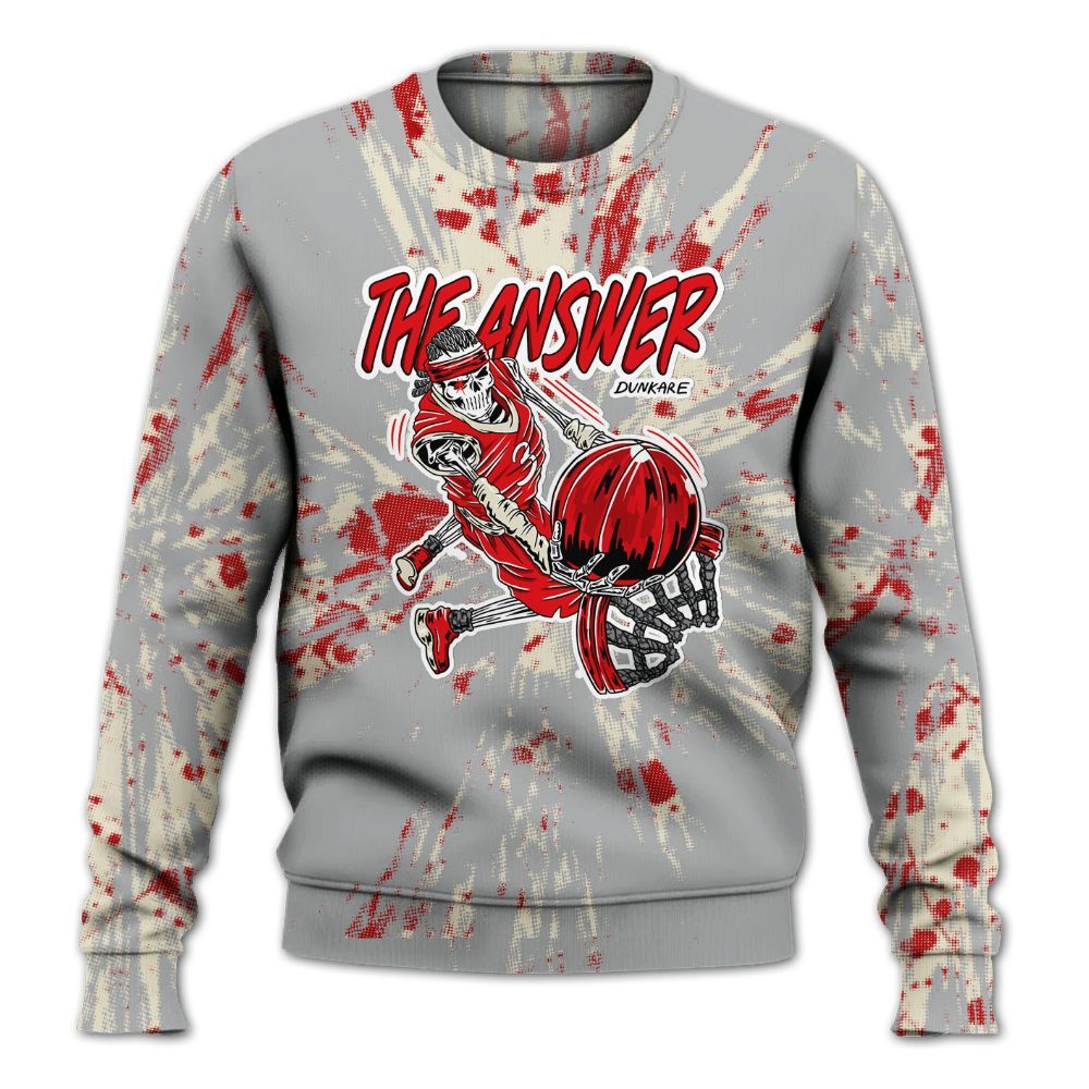 Sweatshirt To Match Cement Grey 3s - The Answer Skeleton Luxury All Over Print