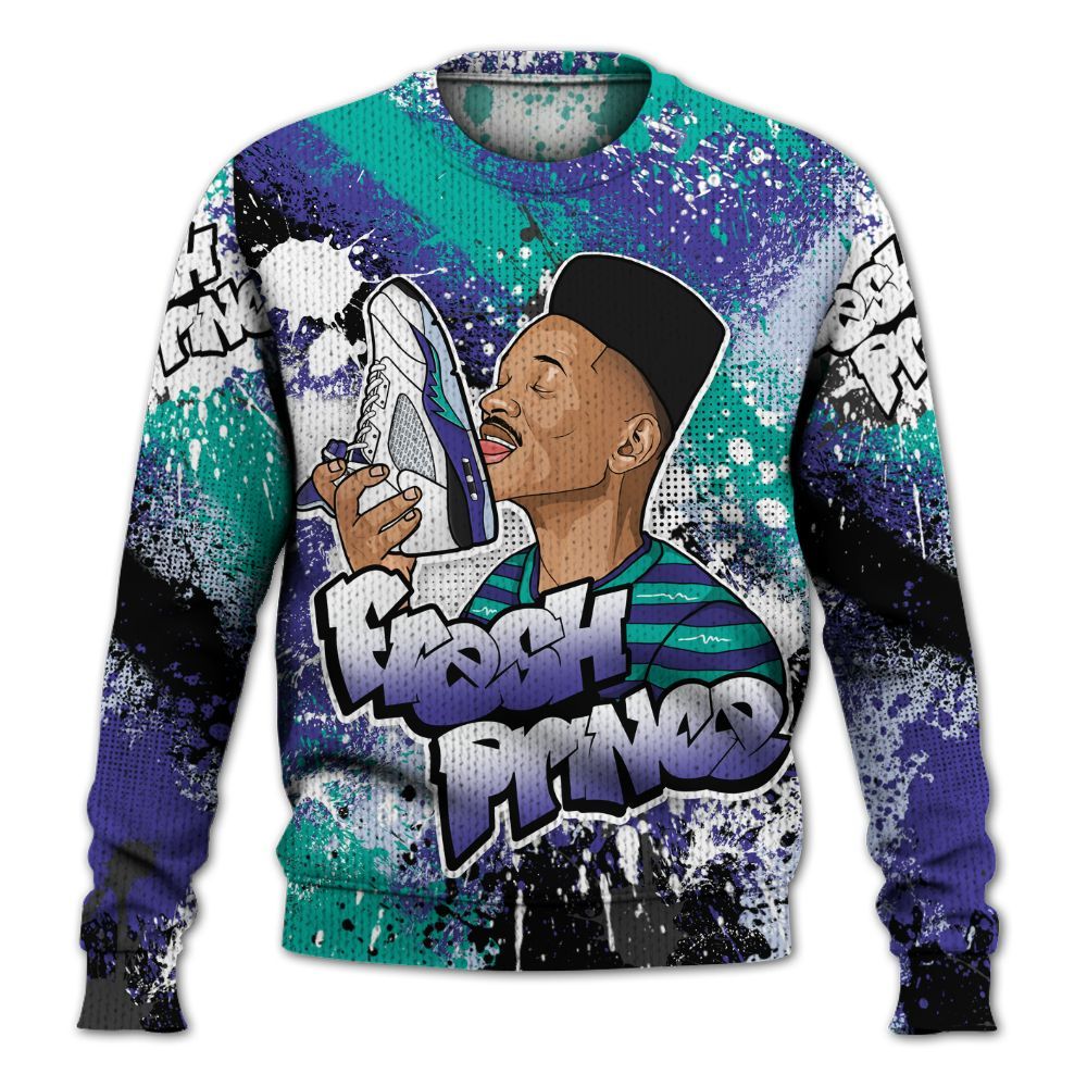 Sweater To Match Retro Grape 5s - Fresh Sneaker Lick Graphic