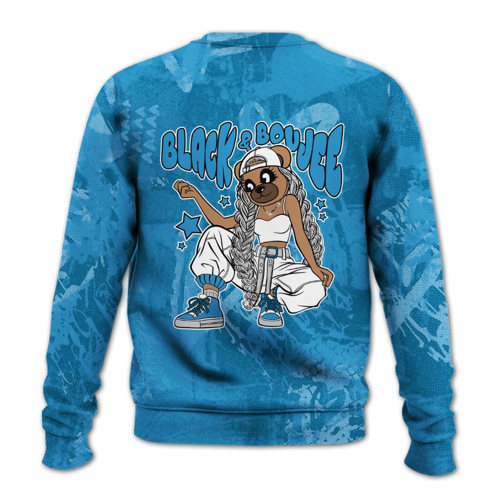 Sweatshirt To Match Powder Blue 9s - Boujee Girls Bear Heart Grunge All Over Print