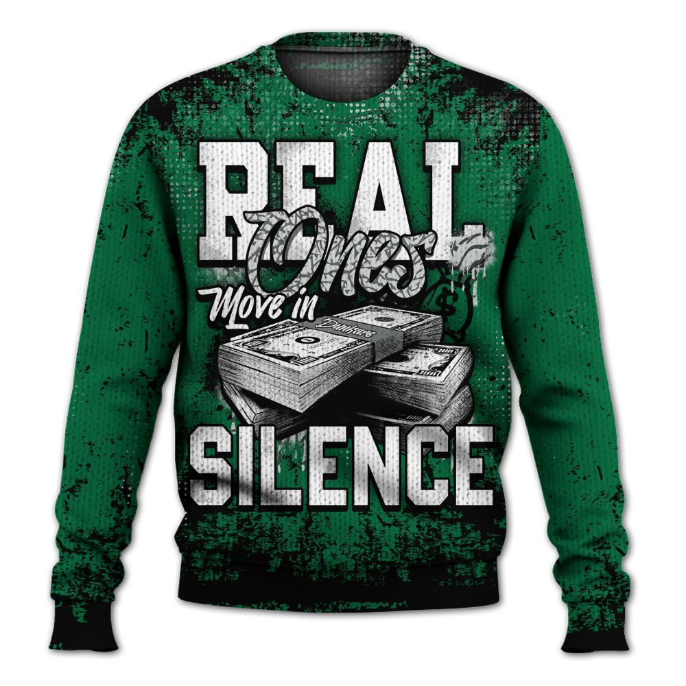 Knitted Sweater To Match Pine Green 3s - Move In Silence Money Street Retro