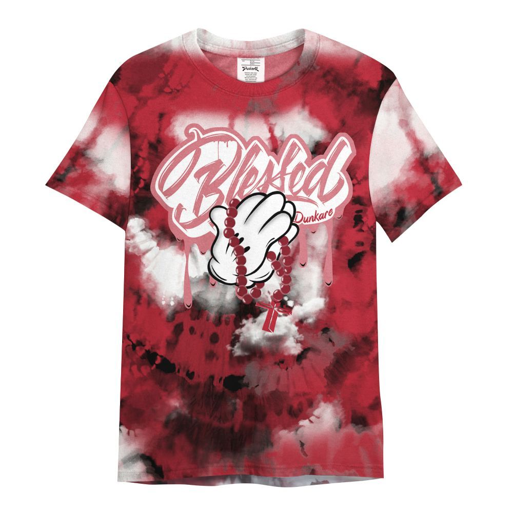 Shirt To Match Red Flint 13s - God Blessed Tie Dye All Over Print