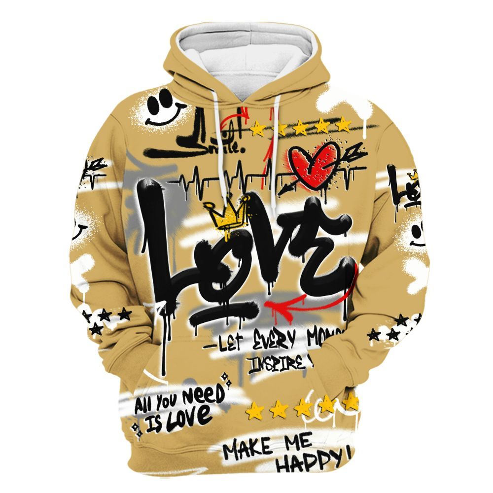 Hoodie To Match Craft Paris 6s - Happy Love Beats Graffiti Streetwear All Over Print