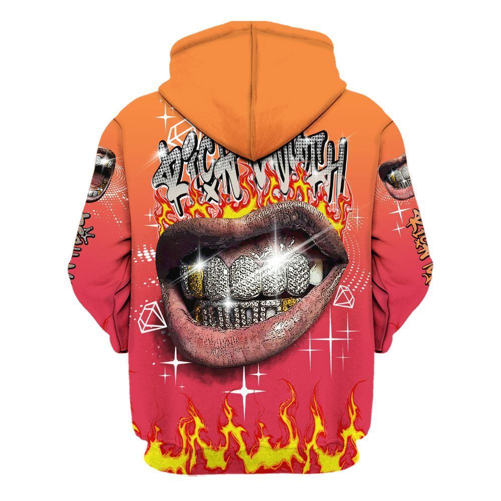 Hoodie To Match Air Max Portal Bright Ceramic - Rich Mouth Fire Rap Retro 90s All Over Print