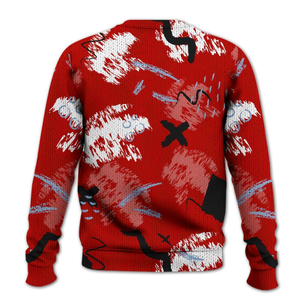 Sweater To Match OG Fire Red 5s - Hustle Grind Pray Graphic
