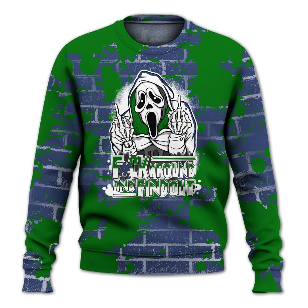 Sweatshirt To Match Midnight Navy 13s - F#CK And Find Out Graphic Halloween All Over Print