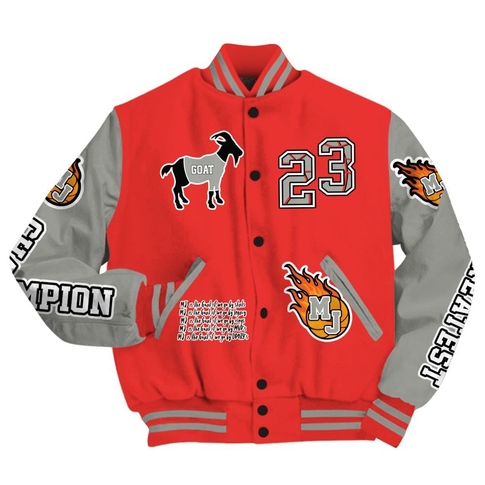 Varsity Jacket To Match Vomero 5 Bright Crimson - 23 G.0.A.T Jump Up Basketball All Over Print