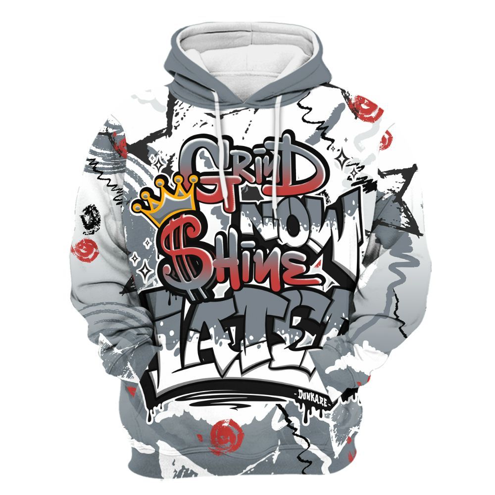 Hoodie To Match Wolf Grey 13s - Grind Shine Later Drip All Over Print