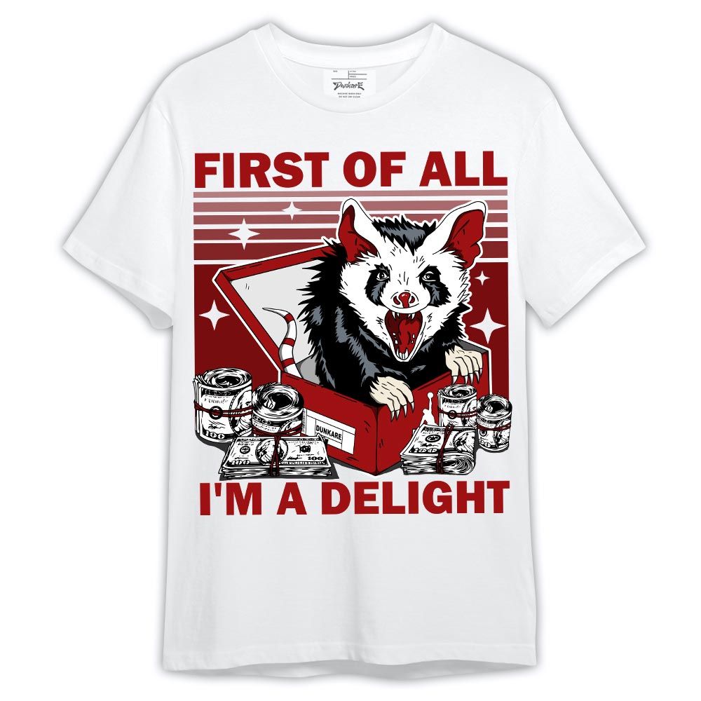 Shirt To Match Red Taxi 12s - Opossum I'm A Delight Shirt Red Taxi 12s Outfit