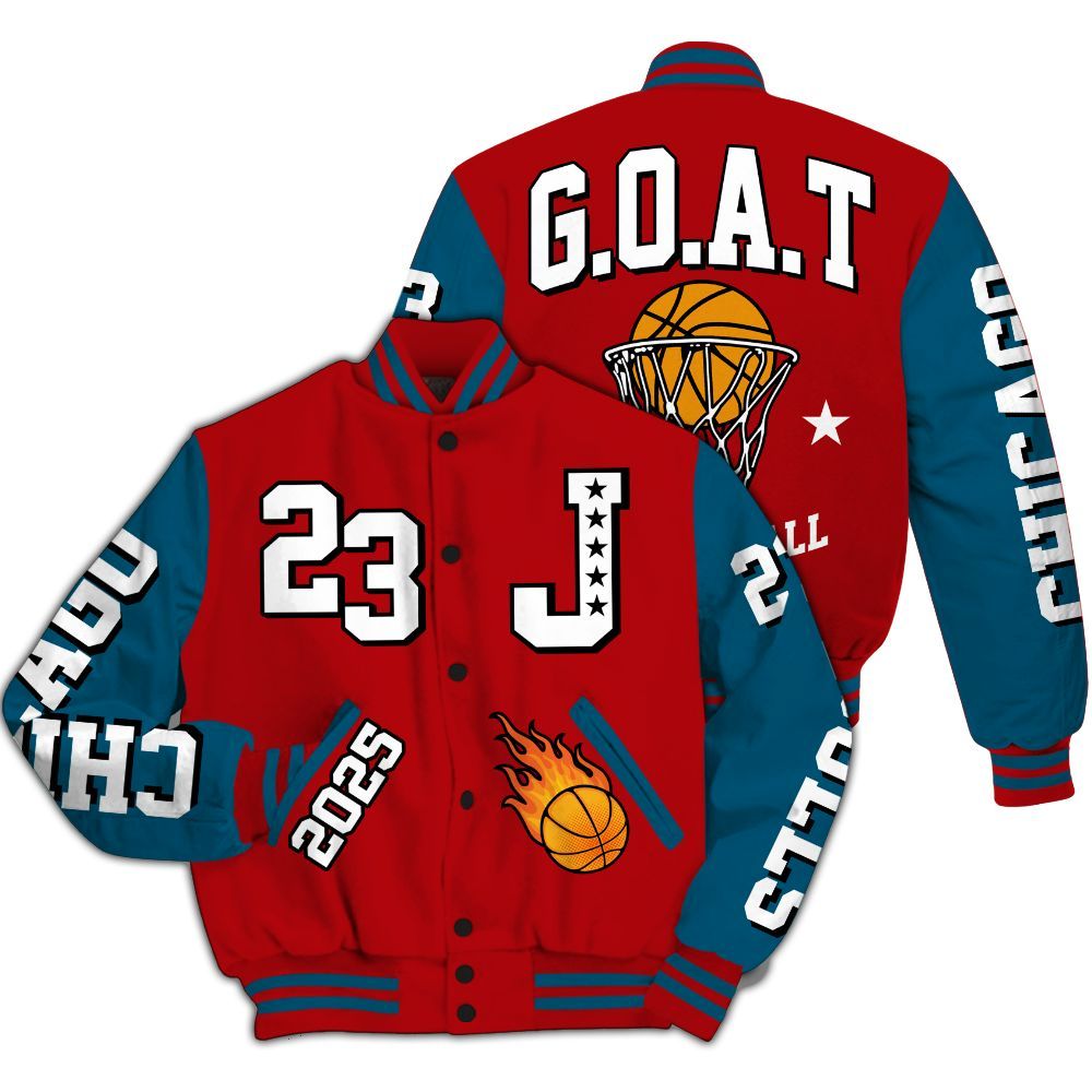 Varsity Jacket To Match OG Varsity Red 17s - Chicago 23 Basketball All Over Print