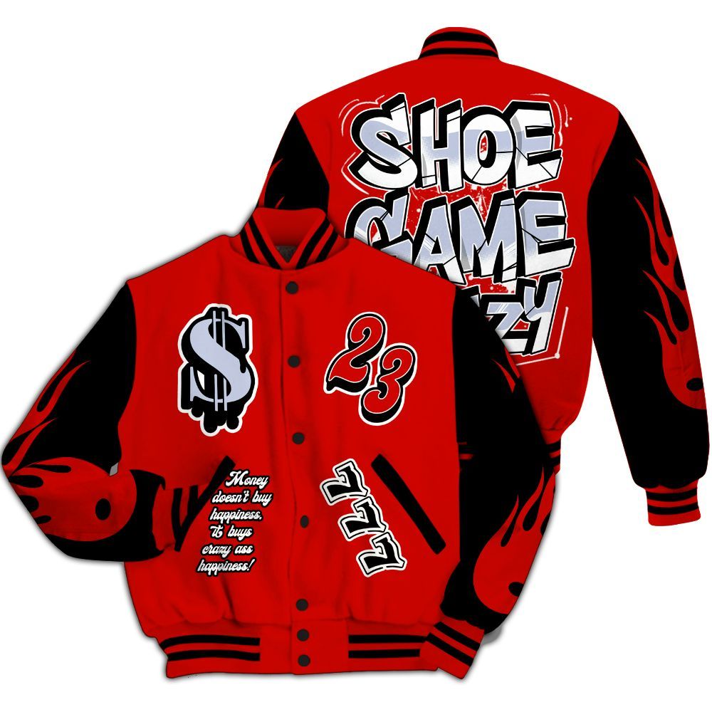Varsity Jacket To Match Fire Red 6s - Shoe Game Crazy Graphic All Over Print