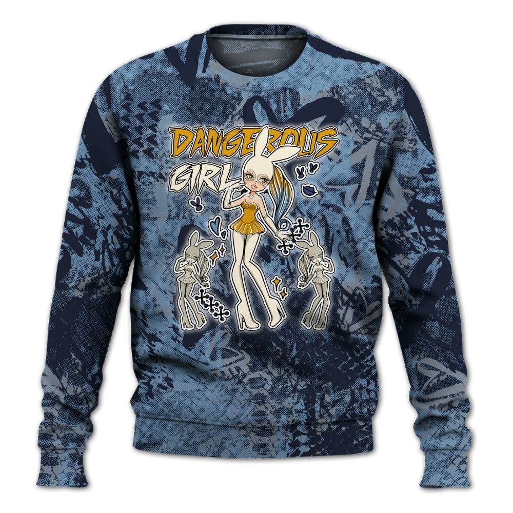Sweatshirt To Match High OG First In Flight 1s - Dangerous.Girl Heart Grunge All Over Print