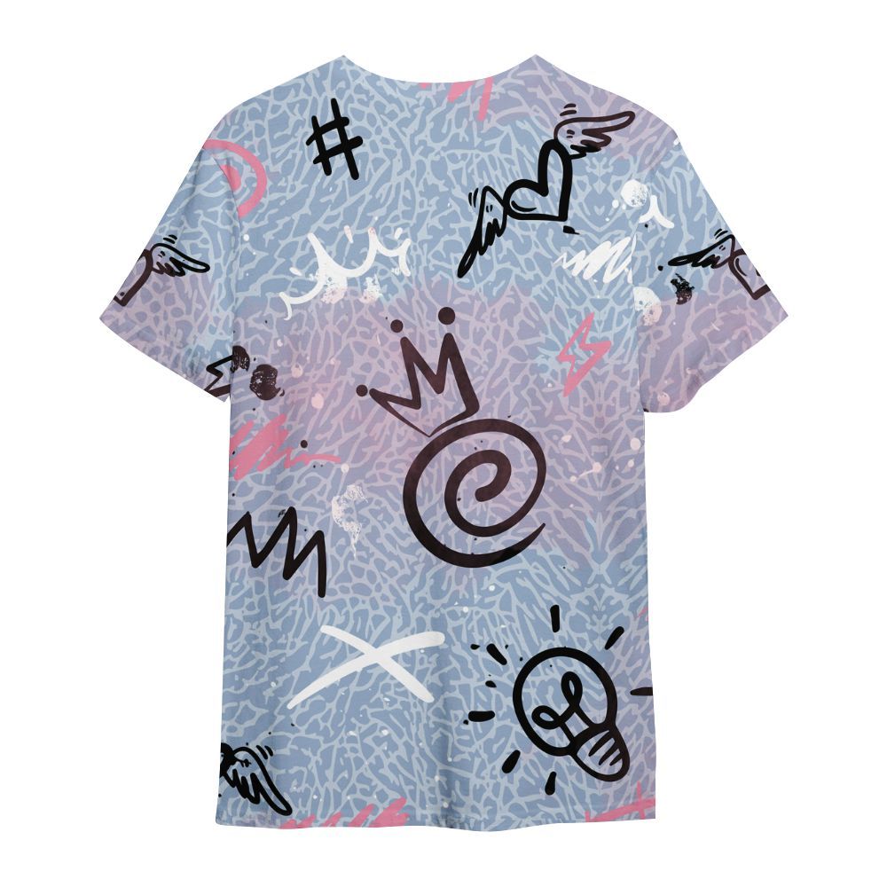 Shirt To Match Denim Pink Glow 3s - Drip Been Di2ferent All Over Print