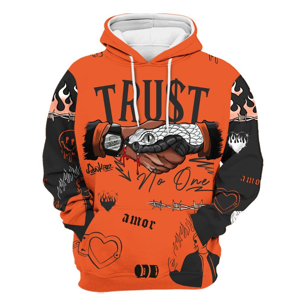 Hoodie To Match Retro High OG Shattered Backboard 1s - Snake Trust No One All Over Print