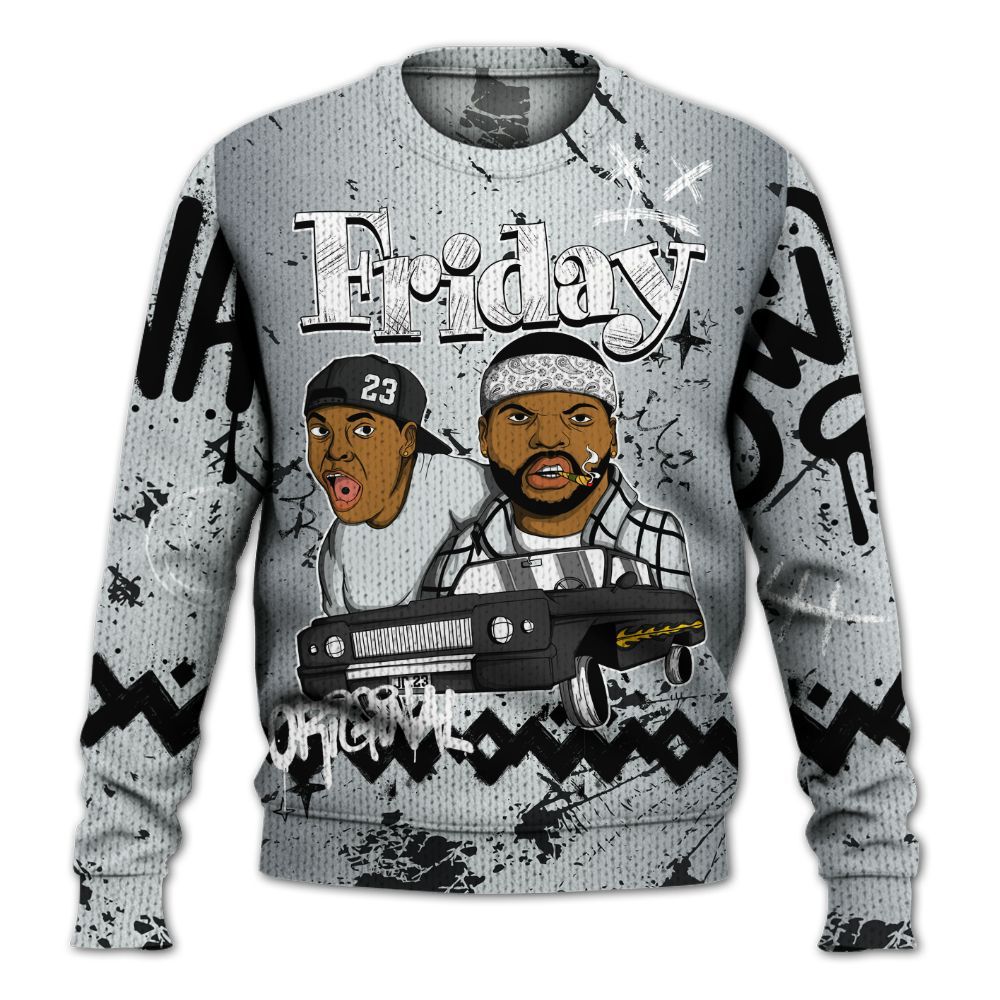 Sweater To Match Cap And Gown 6s - Friday Sneaker Crayon Graphic