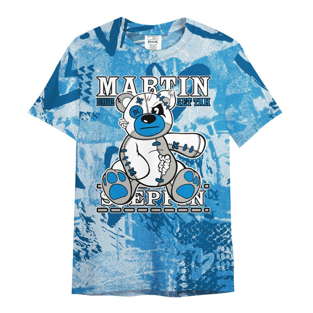 Shirt To Match Industrial Blue 4s - Tah Steppin Bear Heart Grunge All Over Print