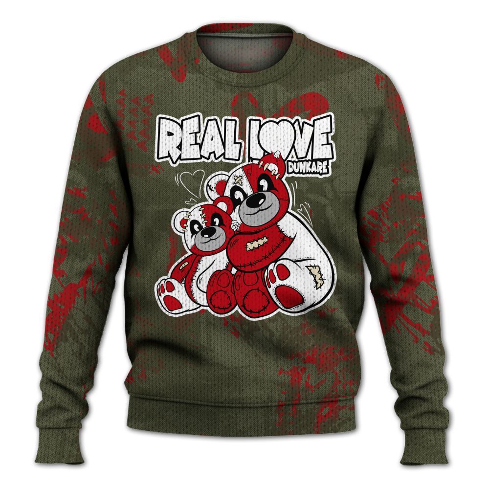 Knitted Sweater To Match Low OG Medium Olive 1s - Sincere Fondness Bear