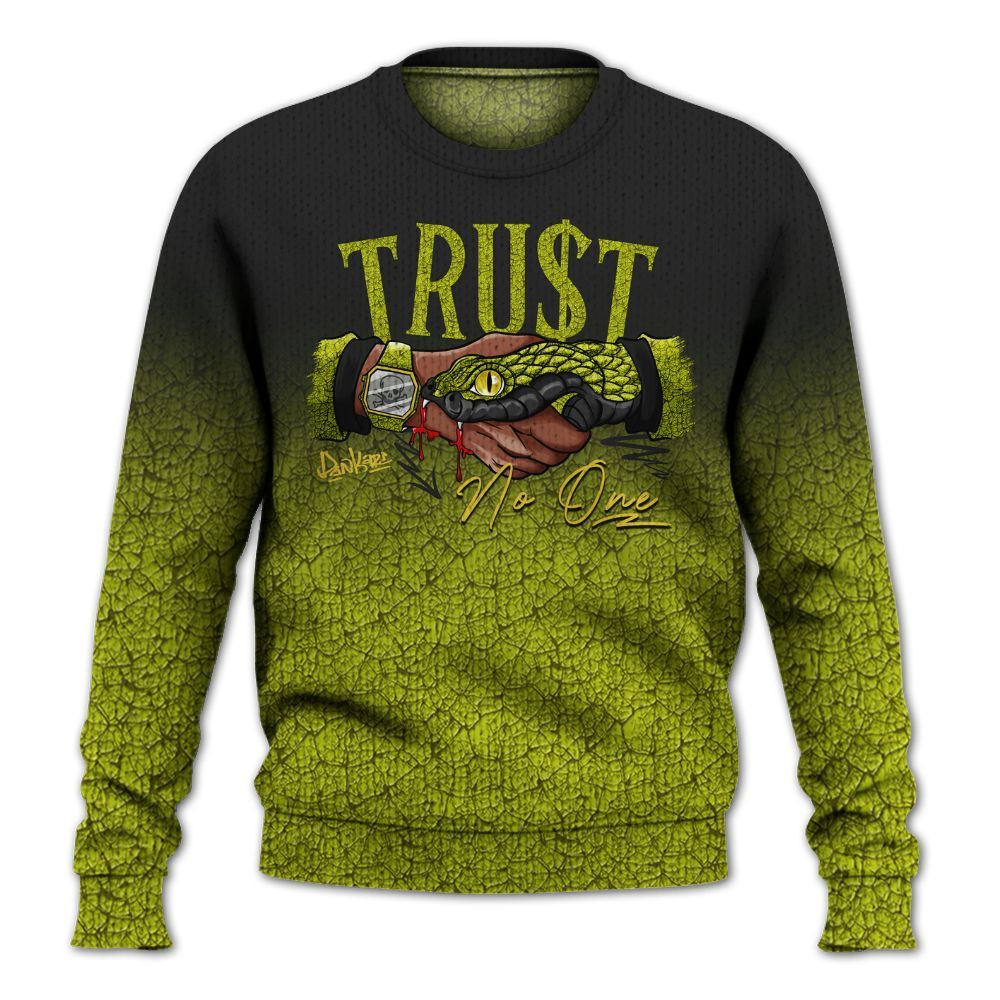 Knitted Sweater To Match Dunk Low QS Halloween Skull - Snake Trust No One Drip