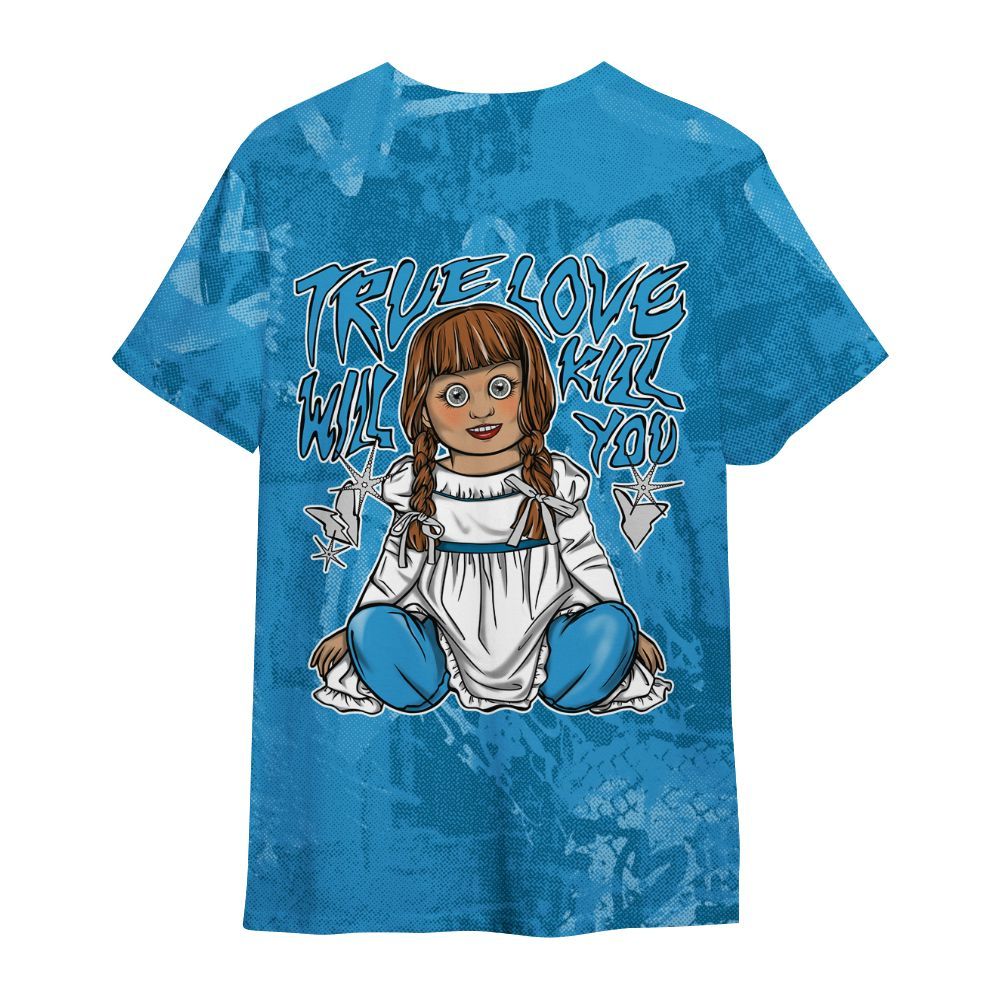 Shirt To Match Powder Blue 9s - Genuine Loves Bear Heart Grunge All Over Print