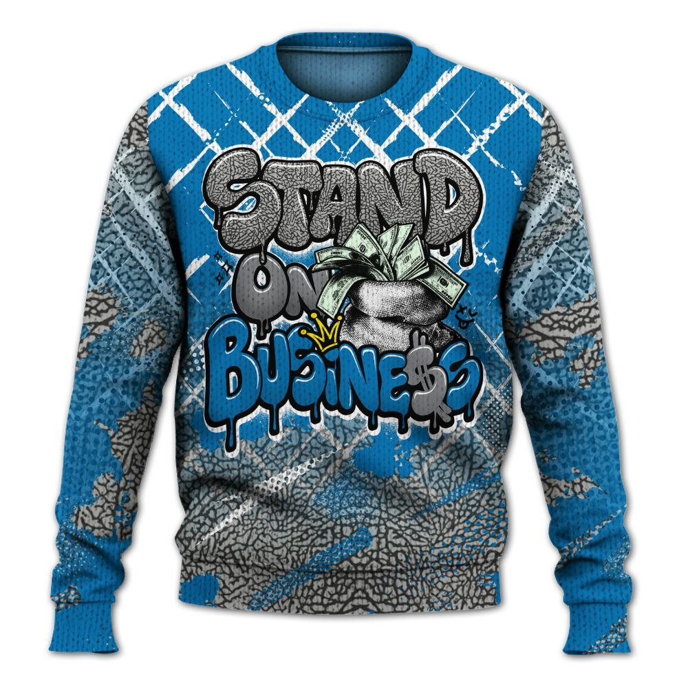 Knitted Sweater To Match Wizards 3s - Halftone Stand Business Dripping