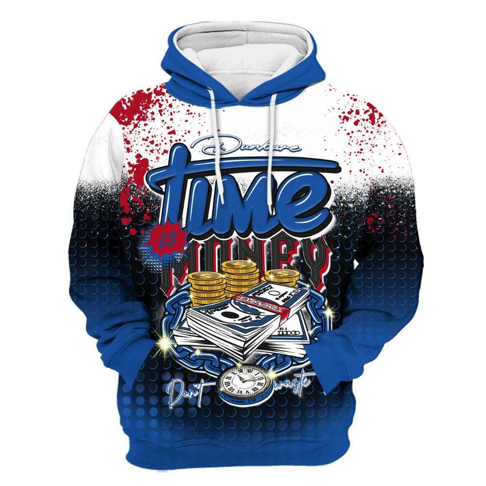 Hoodie To Match Air Griffey Max Black Red Navy Blue 1s - Halftone Time Is Money All Over Print