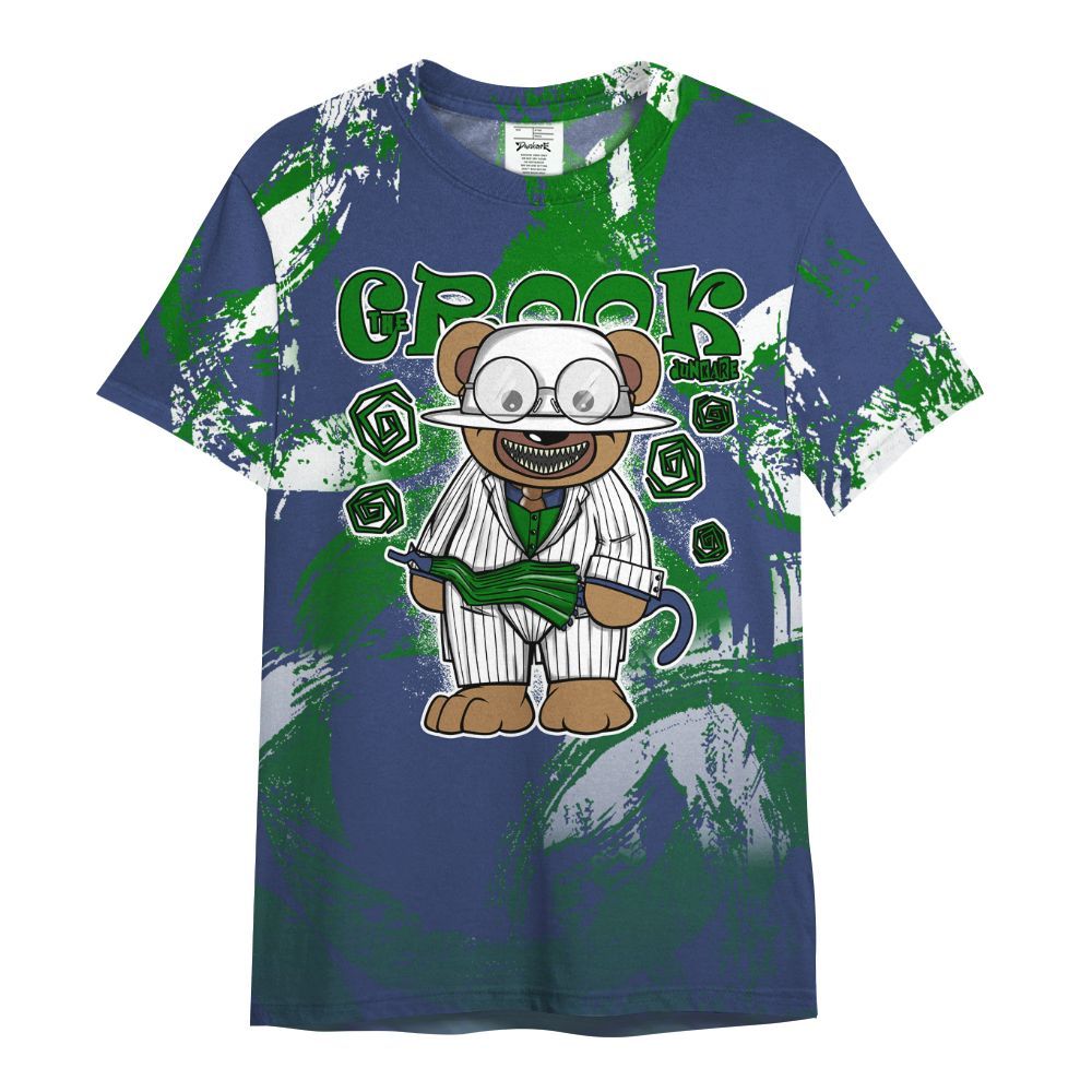 Shirt To Match Midnight Navy 13s - Swindler Bear Circle Slpash All Over Print