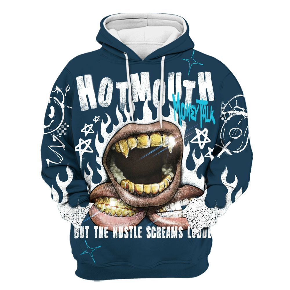 Hoodie To Match Air Navy Baltic Blue - Mouth Burning Street Style All Over Print